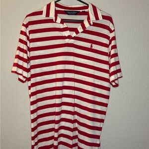 Ralph Lauren Polo Red and White Striped Shirt
